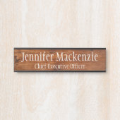 Elegant Name Bord Wood Grain Rustige deurplaat Deurbordje (Voorkant)