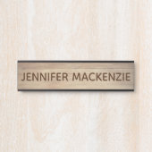 Elegant Name Bord Wood Grain Rustige deurplaat Deurbordje (Voorkant)