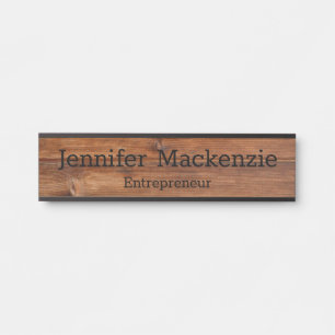 Elegant Name Bord Wood Grain Rustige deurplaat Deurbordje