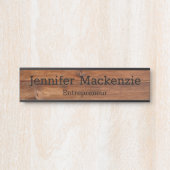 Elegant Name Bord Wood Grain Rustige deurplaat Deurbordje (Voorkant)
