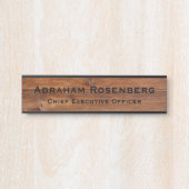 Elegant Name Bord Wood Grain Rustige deurplaat Deurbordje (Voorkant)
