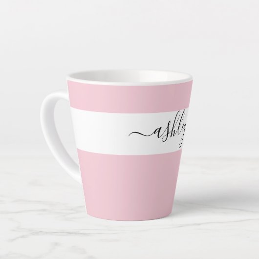 Elegant Name in Script Typography Pink Latte Mok (Linkerhoek)