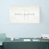 Elegant Name Monogram & Thin Gray Ombre Stripes Spandoek (Beurs)