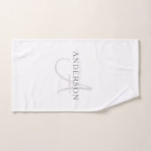 Elegant Name Monogram | Wit en grijs Bad Handdoek (Handdoek)