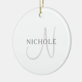 Elegant Name Monogram | Wit en grijs Keramisch Ornament (Links)