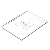 Elegant Name Monogram | Wit en grijs Notitieboek (Linkerzijde)