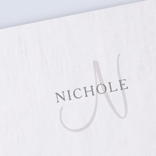 Elegant Name Monogram   Wit en grijs Tissuepapier