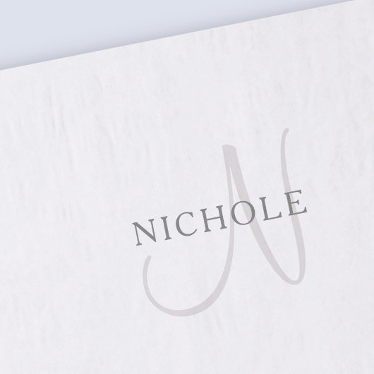 Elegant Name Monogram | Wit en grijs Tissuepapier