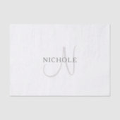 Elegant Name Monogram | Wit en grijs Tissuepapier (Voorkant)