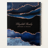 Elegant Name Navy Blue Roos Gold Geode Business Planner (Achterkant)