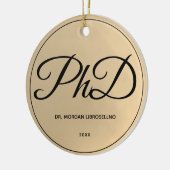 Elegant Name Photo Gold PhD Afstuderen Keramisch Ornament (Links)