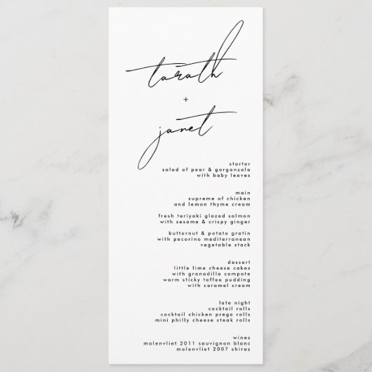 Elegant NAMES | Stijlvol zwart-withuwelijk Programma (Voorkant)