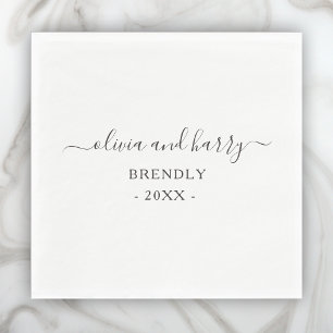 Elegant Names Wedding Paper Napkins Servet
