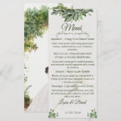 Elegant Natural Greenery Foliage Wedding Menu (Devant / Derrière)
