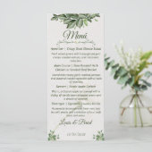 Elegant Natural Greenery Foliage Wedding Menu (Debout devant)