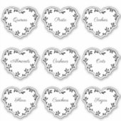 Elegant Natural Leaf Heart Kitchen Pantry Labels (Voorkant)