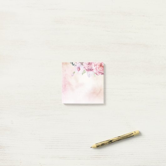 Elegant Natural Waterverf Boho Floral & Feathers Post-it® Notes (Op bureau)