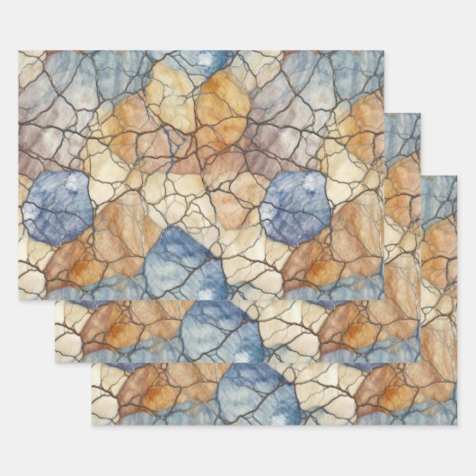 Elegant Natuursteen Marmeren Patroon Inpakpapier Vel (Set)