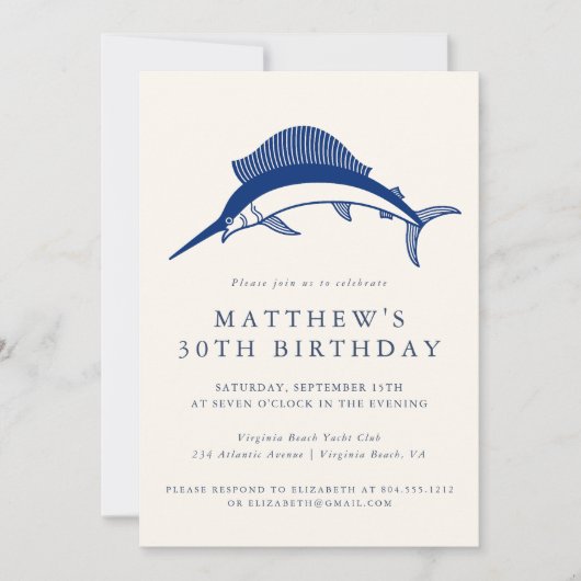 Elegant Nautical Anchor Adult Party Invitation (Devant)