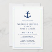 Elegant Nautical Anchor Couples Wedding Shower Kaart (Voorkant)
