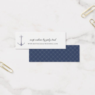 Elegant Nautical Anchor Wedding Website RSVP Mini Visitekaartjes