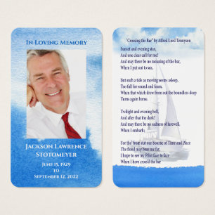 Elegant Nautical Funeral Celebration of Life Visitekaartje