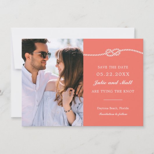Elegant Nautical Knot Save the Date (Voorkant)