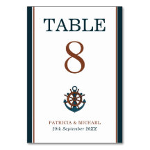 Elegant Nautical Navy Anker Bruiloft