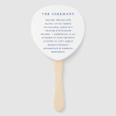 Elegant Nautical Navy Blue Anchor Wedding Programm Handwaaier (Achterkant)