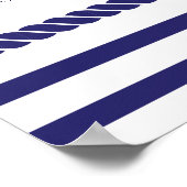 Elegant Nautical Wedding Navy Stripes Seat Chart Poster (Hoek)