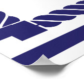 Elegant Nautical Wedding Navy Stripes Welkom Poster (Hoek)