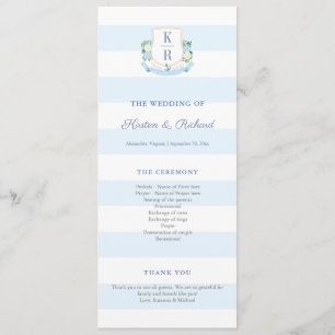 Elegant nautisch monogram huwelijksprogramma programma
