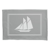 Elegant nautisch wit zeilboot silhouet kussensloop (Voorkant)
