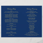 Elegant Navy and Gold Wereldkaart Wedding Programs (Achterkant)