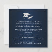 Elegant Navy and Silver Class of 2012 Invitation Kaart (Achterkant)