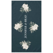Elegant Navy and White Flowers Wedding Tablecloth Tafelkleed (Voorkant)