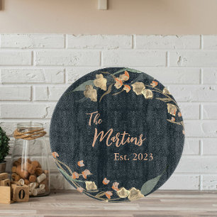 Elegant Navy Beige Botanische Familie Snijplank