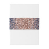 Elegant Navy Blauw Roos Gouden Bruiloft Uitnodigingen Wikkel (Achterkant Voorbeeld)