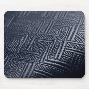 Elegant Navy Blauwe Geometrische Geprägde Leren Te Muismat
