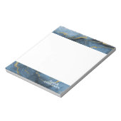 Elegant Navy Blue Agate Geode Marble Monogram Notitieblok (Gedraaid)