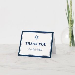 Elegant Navy Blue Bar Mitzvah Merci Note