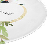 Elegant Navy Blue Blush Roos Floral Heart Wedding Snijplank (Hoek)