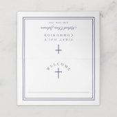 Elegant Navy Blue Boy First Communion (Buitenkant ongevouwen)