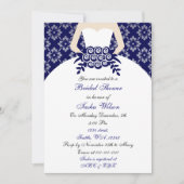 Elegant navy blue Bridal Shower Kaart (Voorkant)