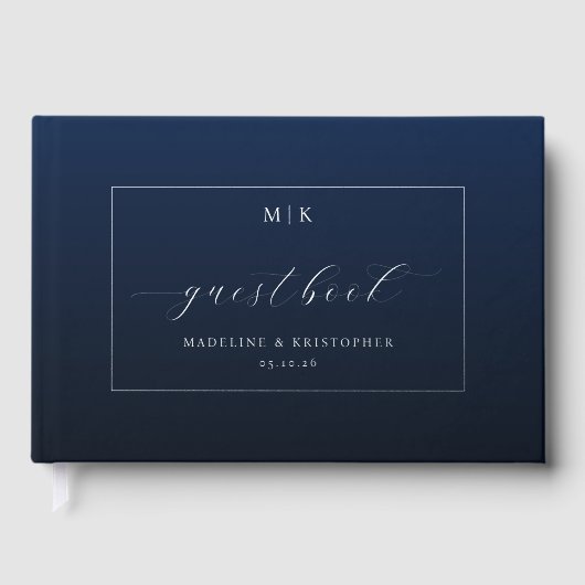 Elegant Navy Blue Calligraphy (Recto)