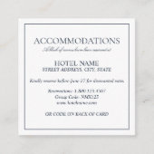 Elegant Navy Blue Classic Script QR Code Weddensch Informatiekaartje (Voorkant)