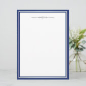 Elegant Navy Blue Damask (Staand voorkant)
