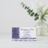 Elegant Navy Blue Embroidery Visitekaartjes (Staand voorkant)