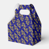 Elegant Navy Blue en Faux Gold Bedankdoosjes (Achterkant)