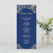 Elegant Navy Blue en Gold Drink Menu (Staand voorkant)